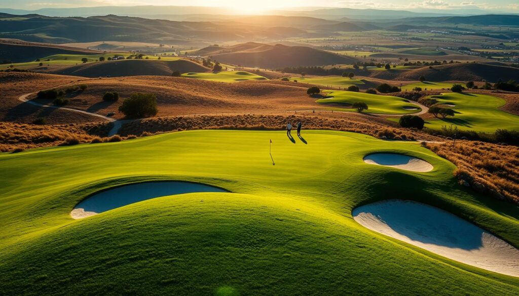 A lush, sprawling golf course nestled amidst rolling hills, the sun casting a warm glow over the landscape. In the foreground, a carefully manicured bunker, its crisp edges and soft, sandy texture inviting golfers to challenge its hazards. The middle ground reveals a team of skilled groundskeepers meticulously shaping the bunker, refining its contours to enhance the course's strategic allure. In the distance, a panoramic view of the course unfolds, showcasing recent renovations that have elevated the overall aesthetic and playing experience. Subtle changes to the bunker's design, coupled with thoughtful landscaping, create a harmonious blend of form and function, elevating the course to new heights of golfing excellence. A lush, sprawling golf course nestled amidst rolling hills, the sun casting a warm glow over the landscape. In the foreground, a carefully manicured bunker, its crisp edges and soft, sandy texture inviting golfers to challenge its hazards. The middle ground reveals a team of skilled groundskeepers meticulously shaping the bunker, refining its contours to enhance the course's strategic allure. In the distance, a panoramic view of the course unfolds, showcasing recent renovations that have elevated the overall aesthetic and playing experience. Subtle changes to the bunker's design, coupled with thoughtful landscaping, create a harmonious blend of form and function, elevating the course to new heights of golfing excellence.