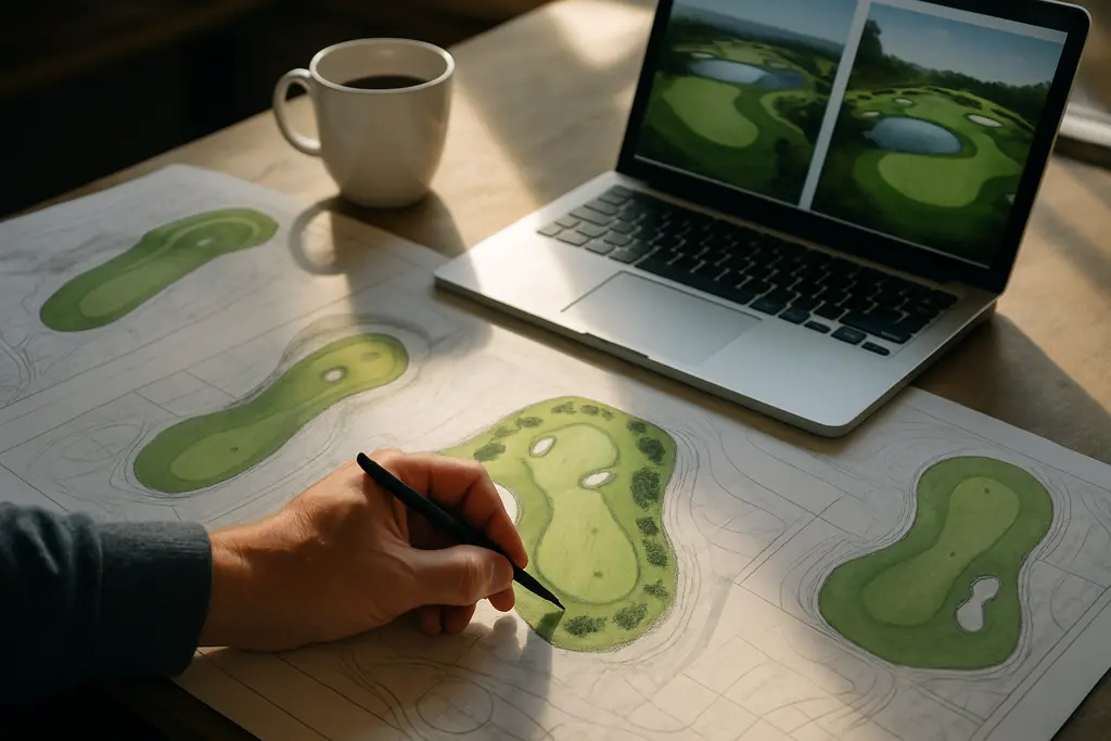 East Potomac Renovation routing concept on a waterfront public golf course