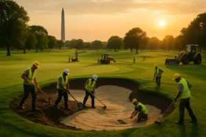 East Potomac Renovation routing concept beside open fairways near the river