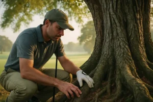 East Potomac Trees lining a public golf fairway at Hains Point