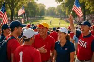Presidents Cup Fan Experience areas across Medinah fairways and spectator paths